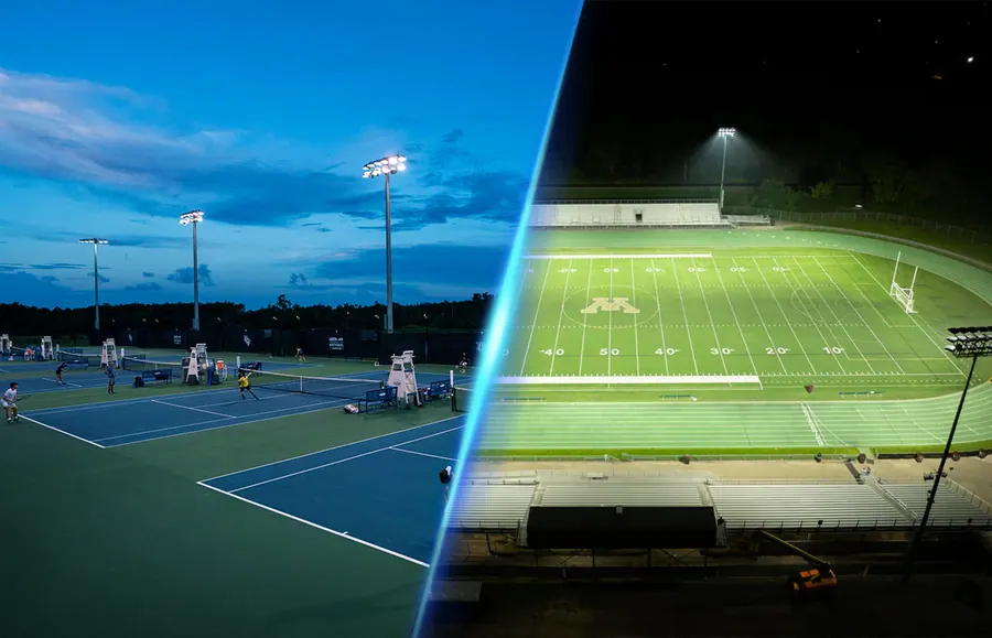 Sports venue high mast lighting application imagery from the XINTONG website